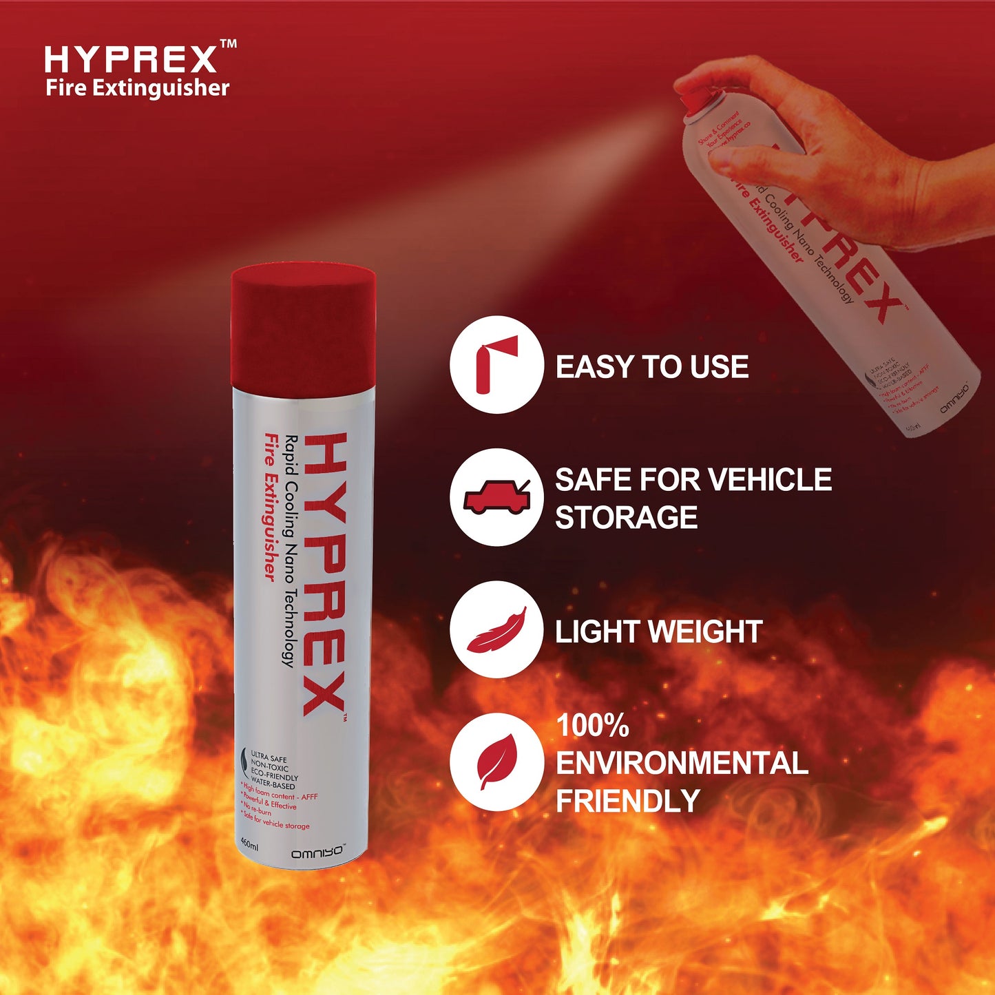 HYPREX Fire Extinguisher - Single Pack